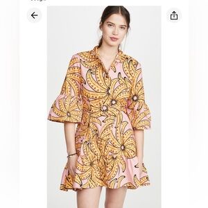 FARM Rio banana floral Pink and Yellow Mini Dress